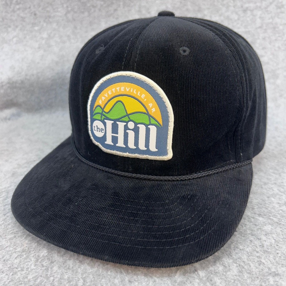 The Hill Fayetteville AR Unisex Black Richardson Corduroy Snapback Hat OSFM